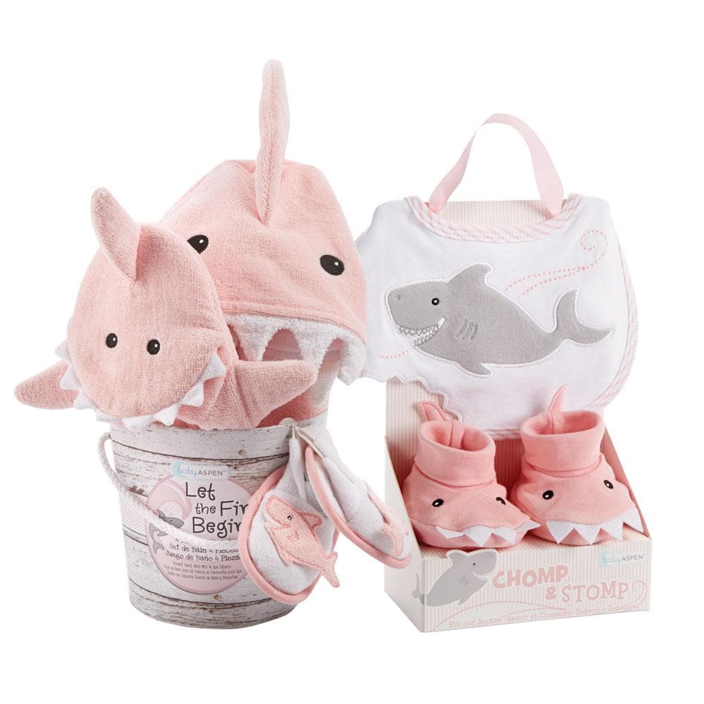 Shark 6-Piece Baby Gift Set - Pink