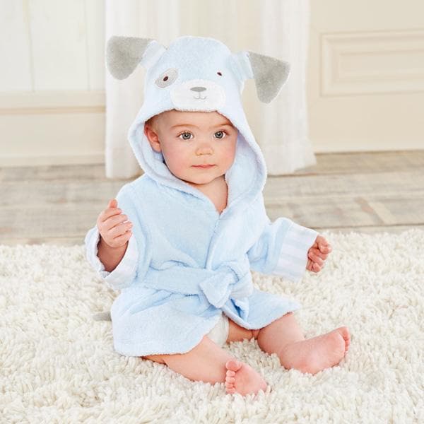 Baby Just Born Hooded Robe & Booties Set, Blue