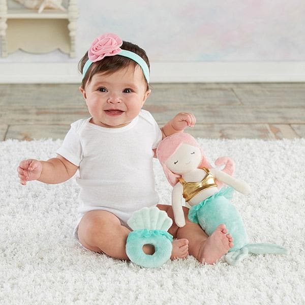 Mia the Mermaid Plush Plus Headband &amp; Rattle for Baby (Personalization Available)