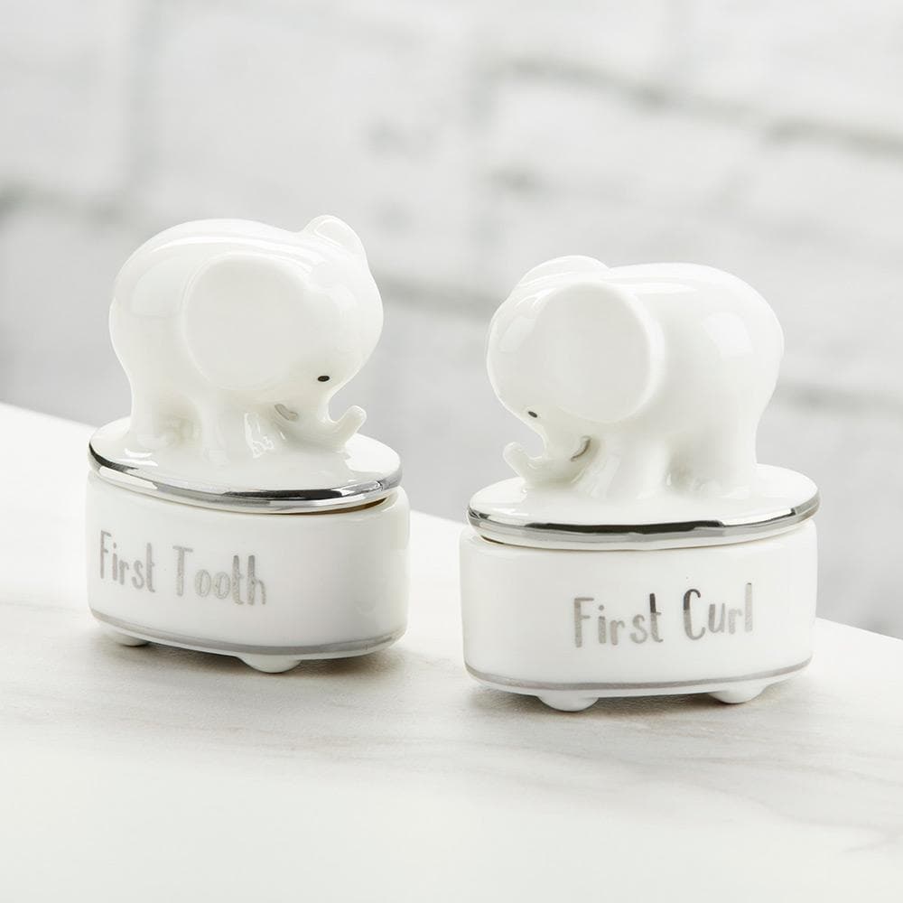 Little Peanut Ceramic Tooth &amp; Curl Keepsake Set