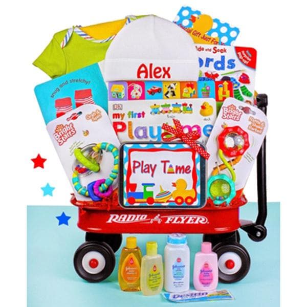 Personalized Baby Playtime Radio Flyer Wagon Gift Basket