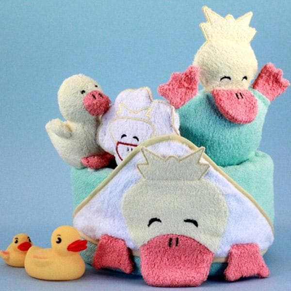Ducky Hooded Towel Bath Time Gift Basket