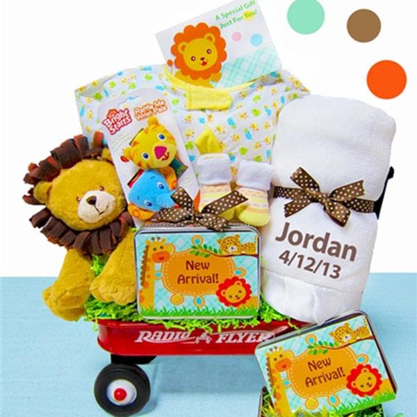 Personalized Jungle Jamboree Radio Flyer Wagon Gift Basket