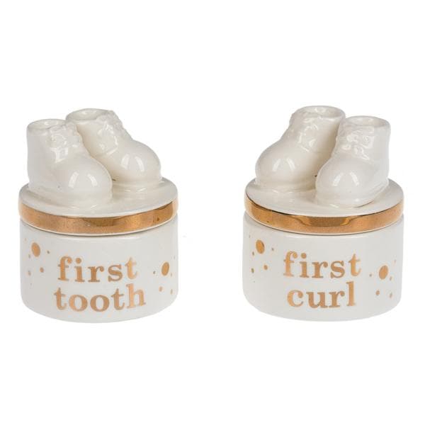 Baby Shoes First Curl &amp; First Tooth Keepsake Box Set