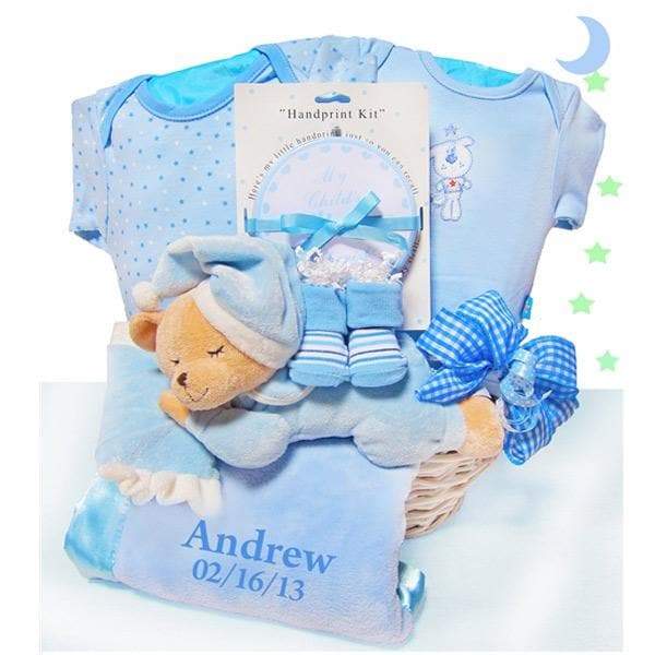 Personalized Bear Nap Time Gift Basket - Boy