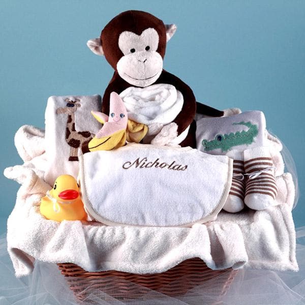 Monkey &amp; Pals Personalized Gift Basket