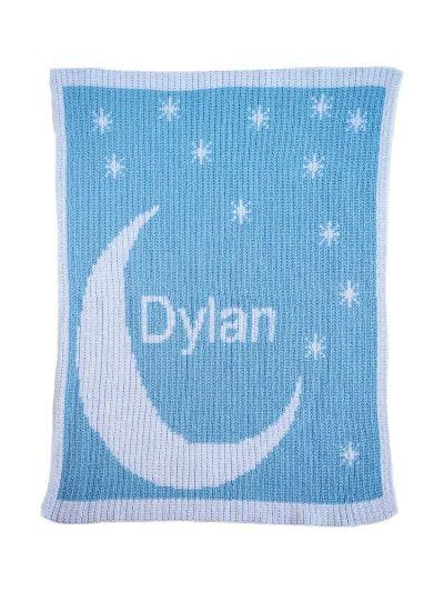 Personalized Moon &amp; Stars Stroller Blanket (Many Colors Available)
