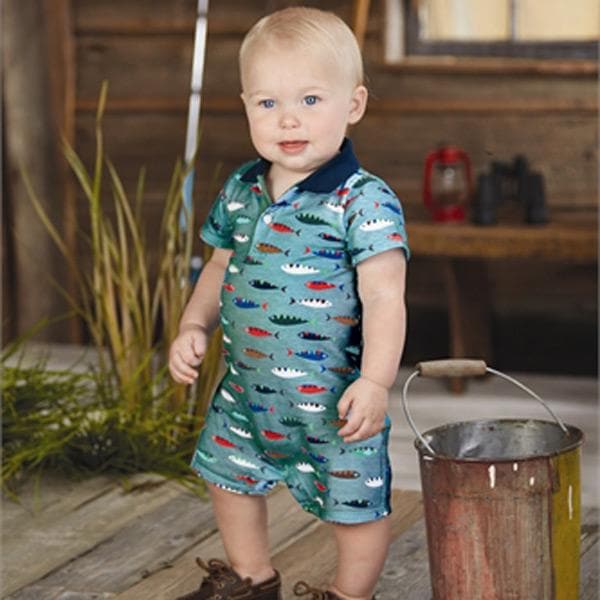 Fish Polo One Piece Romper (0-6 Months)