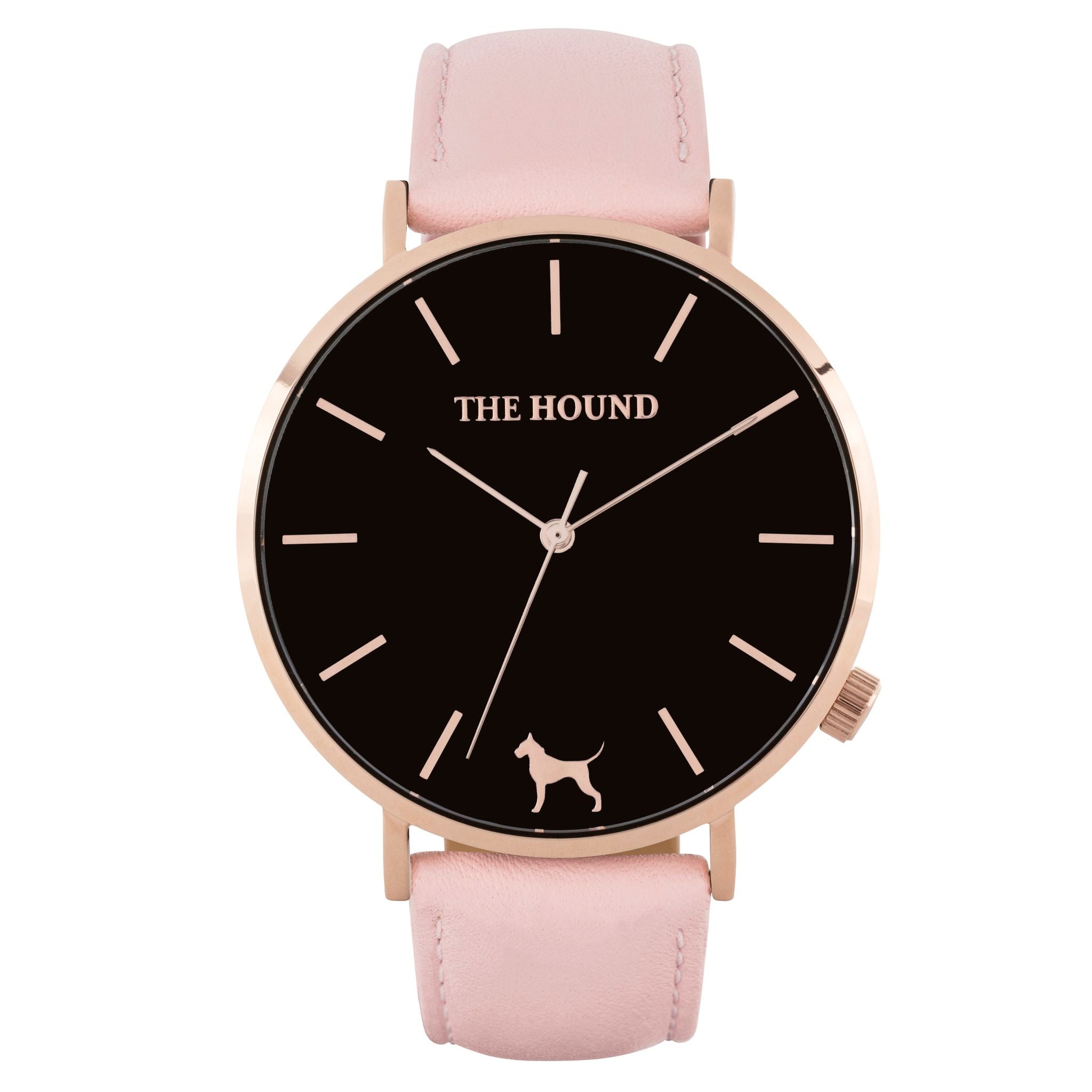 Rose gold & black face watch with blush pink leather