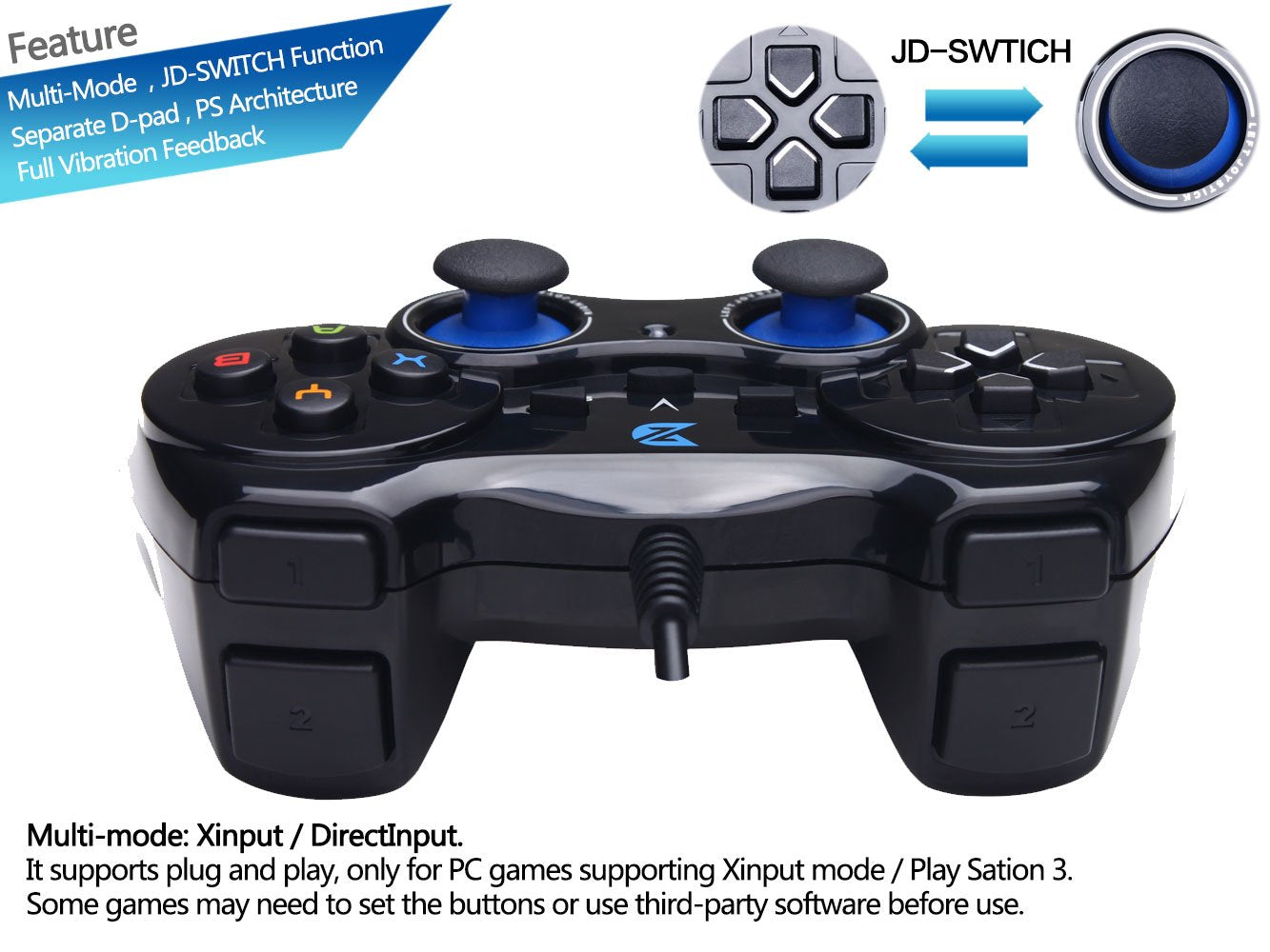 Zd V Usb Wired Gaming Controller Gamepad For Pc Laptop Computer Windo Jecs Tech