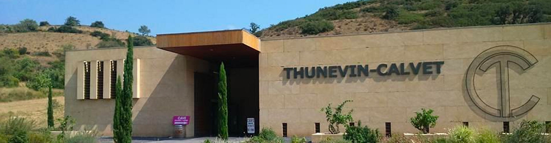 Entrance to the new Domaine Thunevin-Calvet winery building
