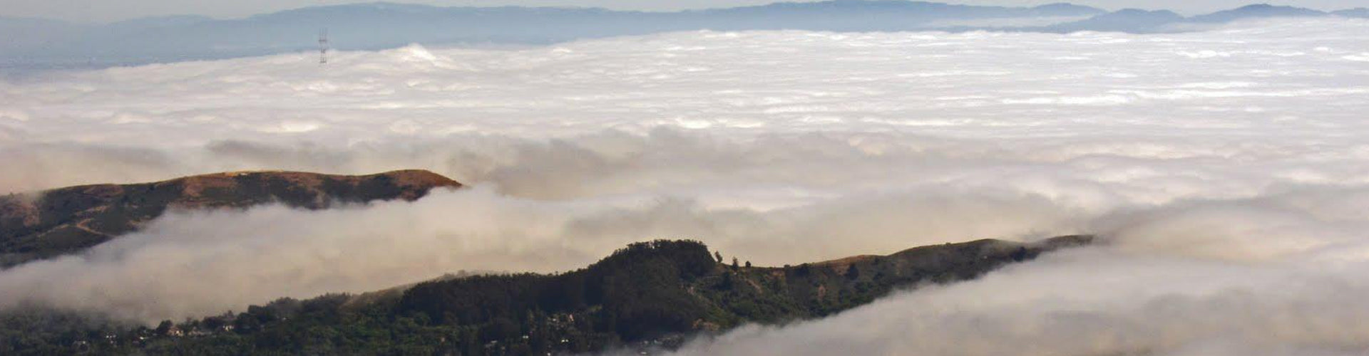 Fog blowing into California from the Pacific Ocean