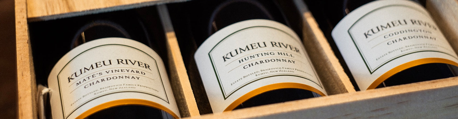 Display Gift Box of Kumeu River Chardonnay's - Maté's Vineyard, Hunting Hill & Coddington