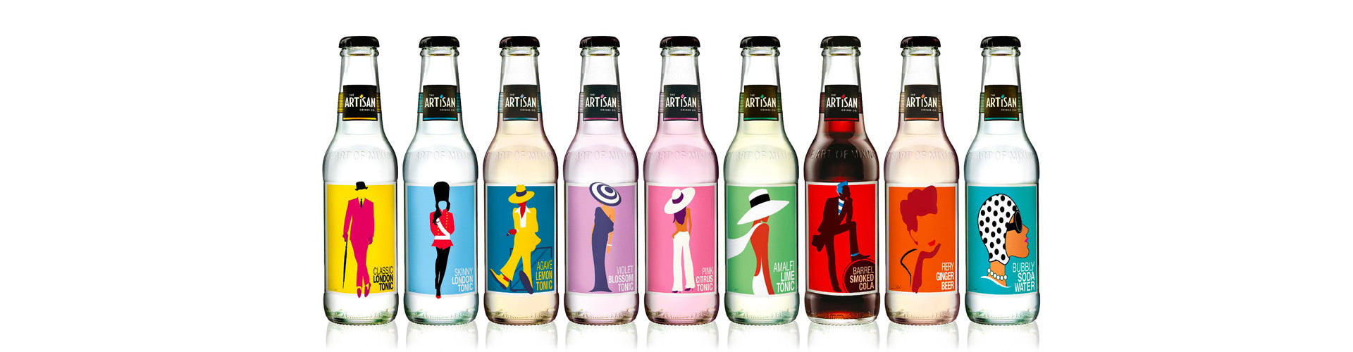 The Artisan Drinks Co. Line-Up of 9 Mixers in Bottle