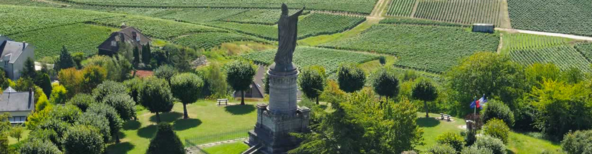Statue of Pope Urban II Ovelooking Vines in Chatillon sur Marne