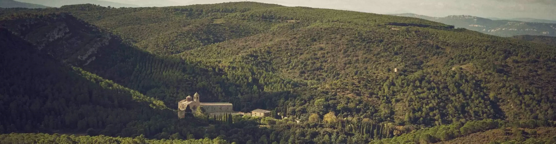 The 1000 year old Fontfroide Abbey in the Corbières Massif