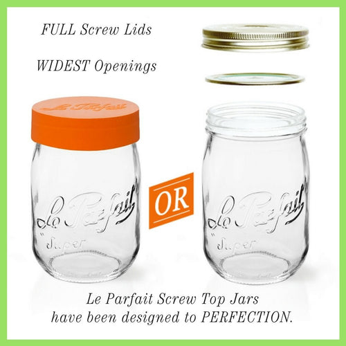 Rounded French Glass Storage Jar With Airtight Rubber Seal - 1.5L