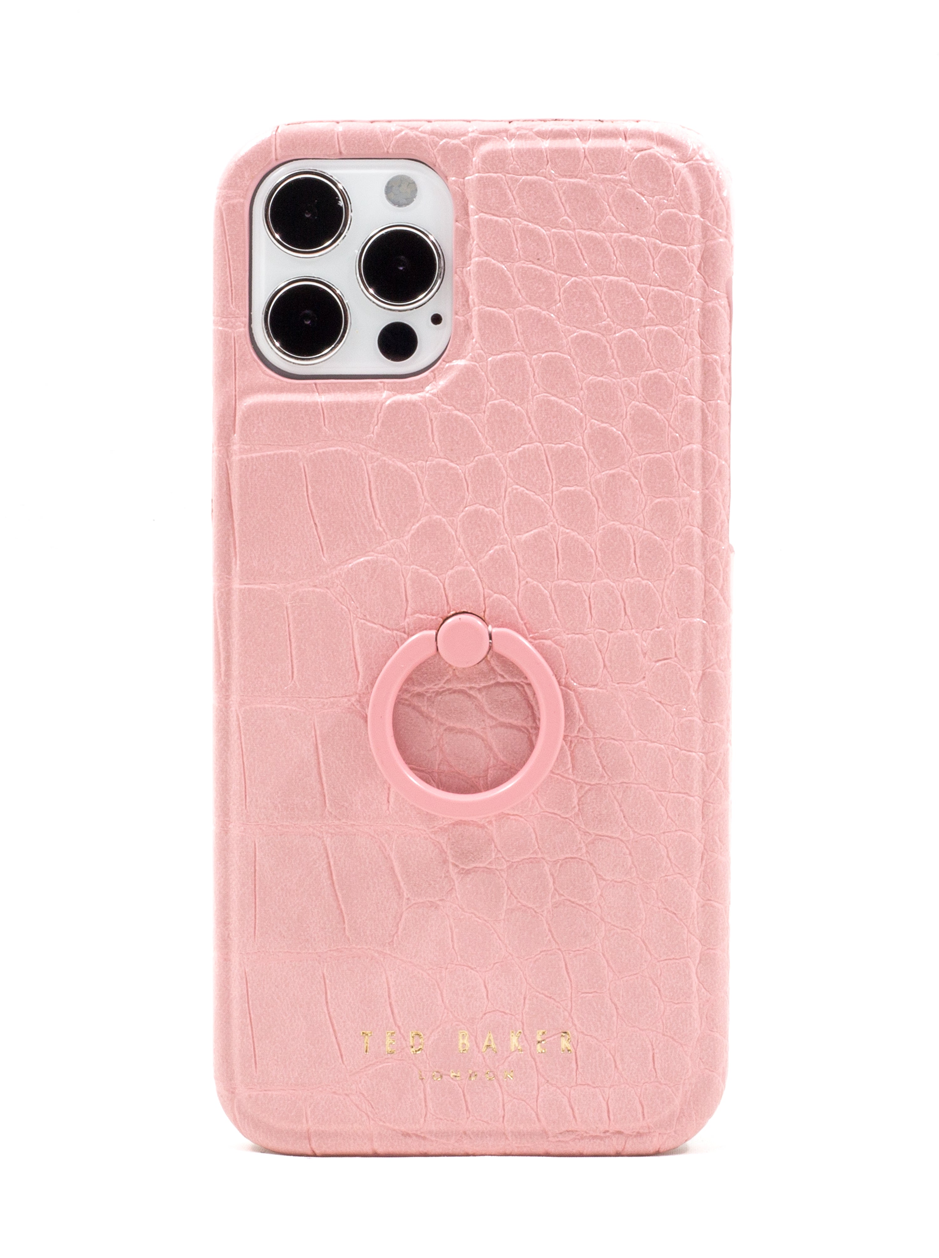 Ted Baker Cattie Finger Loop Back Shell For Iphone 12 Pro - Croc Pink