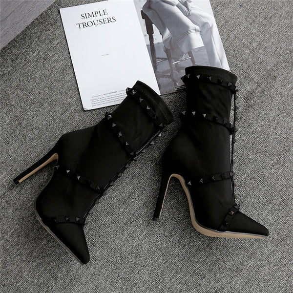 studded stiletto ankle boots