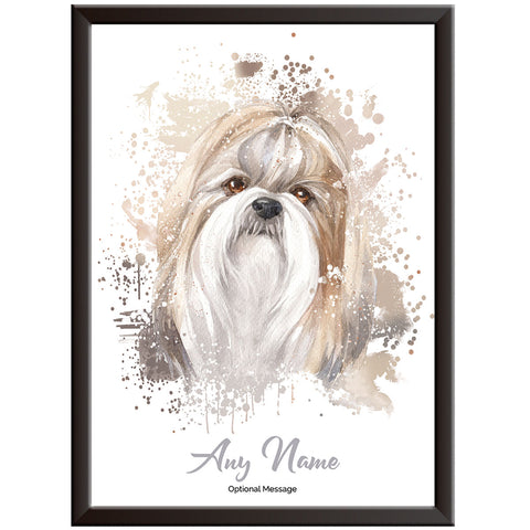 Shih Tzu Watercolour Pet Drawing Print 