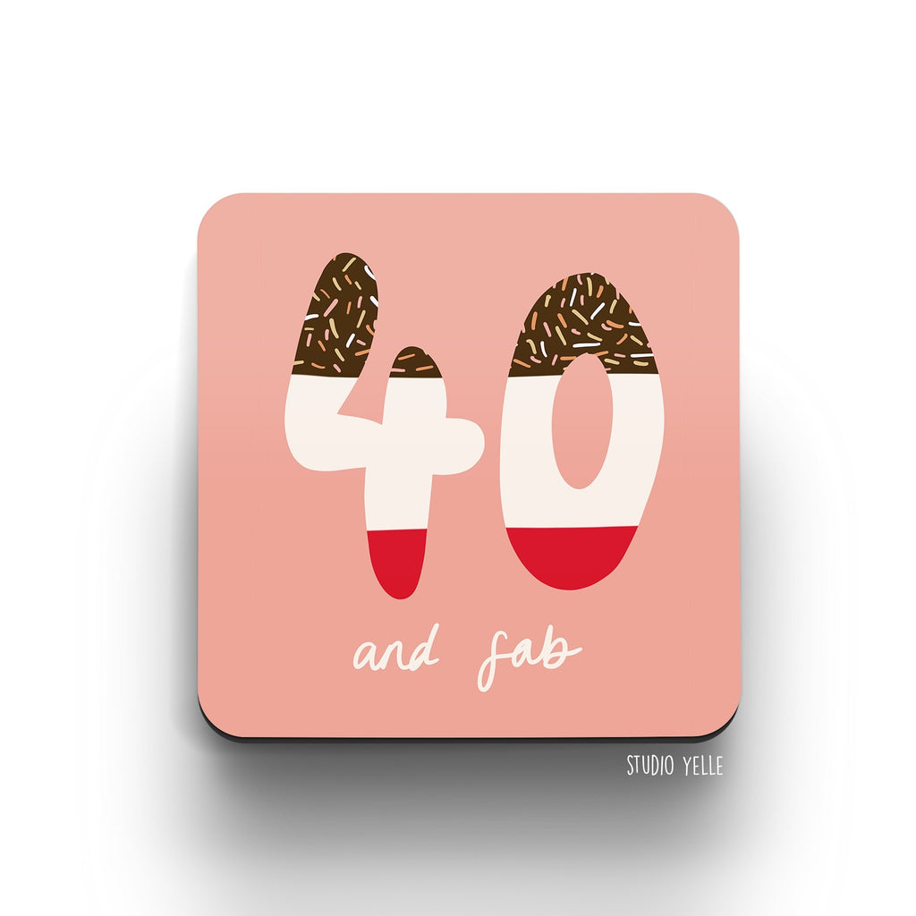 Personalised 40th Birthday Coaster 40th Birthday gift Studio Yelle