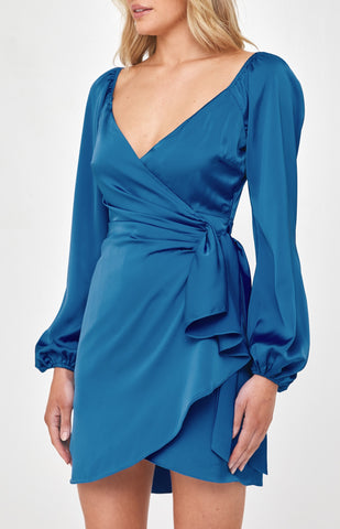 Satin wrap dress - Saint Australia Boutique