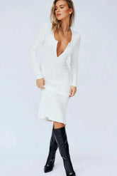 ELROY RIB DRESS |  WHITE SNDYS