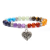 7 Healing Chakra Bracelet For Women Men Pendant Heart Stone Beads Bracelet Yoga Meditation Energy Couples Bracelet Jewelry Gift