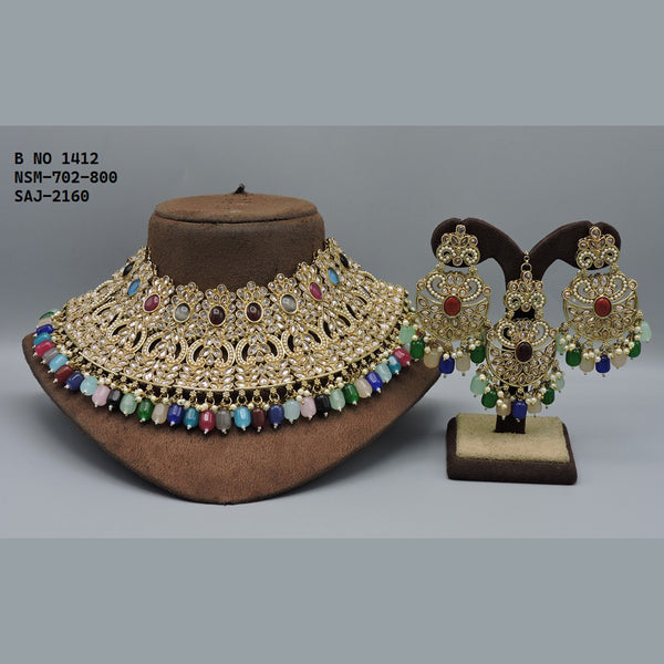 Soni Art Jewellery Gold Plated Kundan Bridal Set