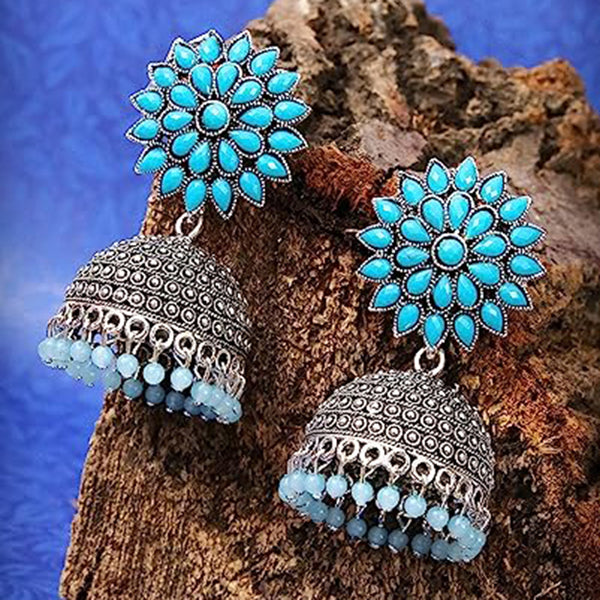 Buy Gold Plated Blue Meenakari Pearl Jhumka Earrings for Women Online at  Silvermerc | GME_3293 – Silvermerc Designs