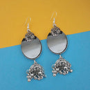 Tip Top Fashions Oxidised Plated Mirror Jhumki Earrings  - 1314945
