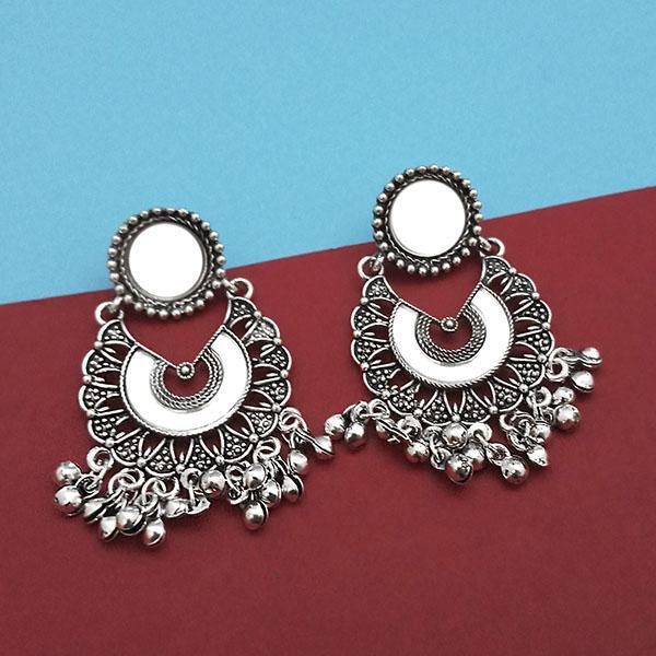Jeweljunk Silver Plated Mirror Dangler Earrings -1315303
