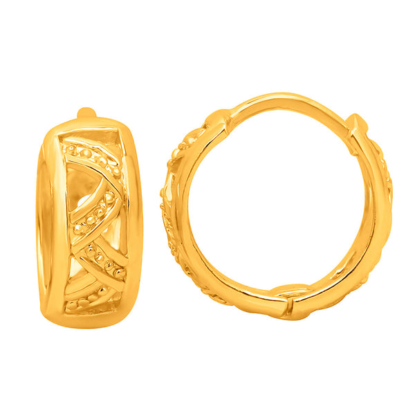 22K Gold Hoop Earrings (Ear Bali) For Women - 235-GER14640 in 3.550 Grams