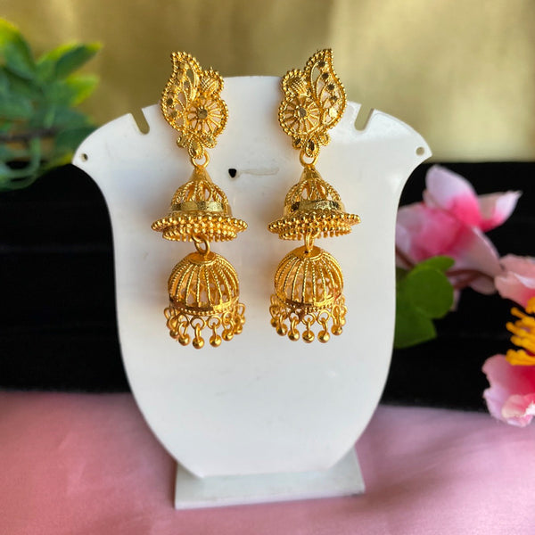 22K Indian Gold Plated Step Jhumka Earrings Jewelry 3