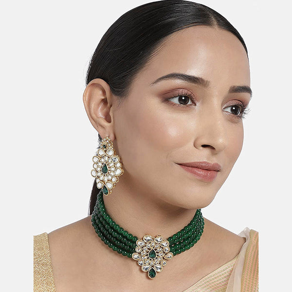 Vintage Luxury Emerald Stud Earrings Faux Pearl Choker - Temu