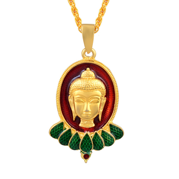 14k 18k gold women's men's Buddha pendant necklace 1 medium