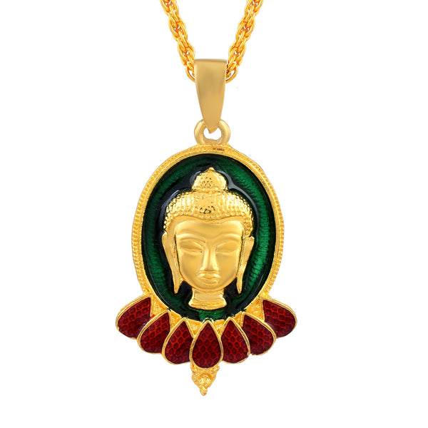 Golden Brass Gold Plated Laughing Buddha With Cz Pendant Necklace for Men  or Women, Size: 1.5 X 1 Inch at Rs 40/piece in Jaipur