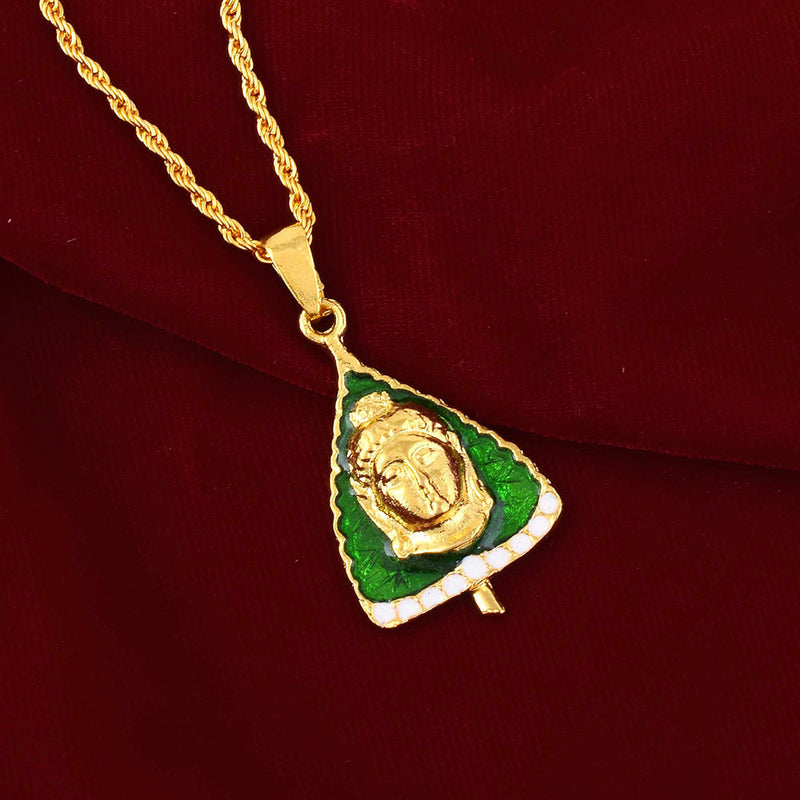 Gold Plated Shivaji Maharaj Maratha Reversible Chain Pendant Locket Necklace  Jewellery for Men and Women