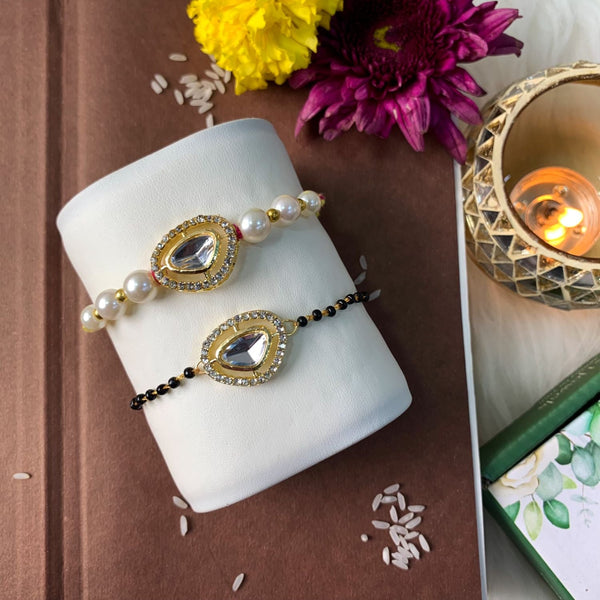 Buy Partunay Set Of 2 Yellow Beautiful Bracelet Kada Lumba Chuda Rakhi For  Bhabhi Sister Latest Rakhi For Bhabhi Designer For Bhabhi at Amazon.in