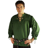 Mittelalter Hemd geschnürt grün