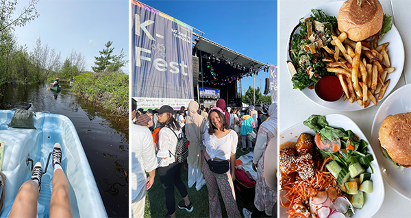 paddle boat at parc odyssée, korean music festival ottawa, vegetarian cauliflower bowl and burgers 