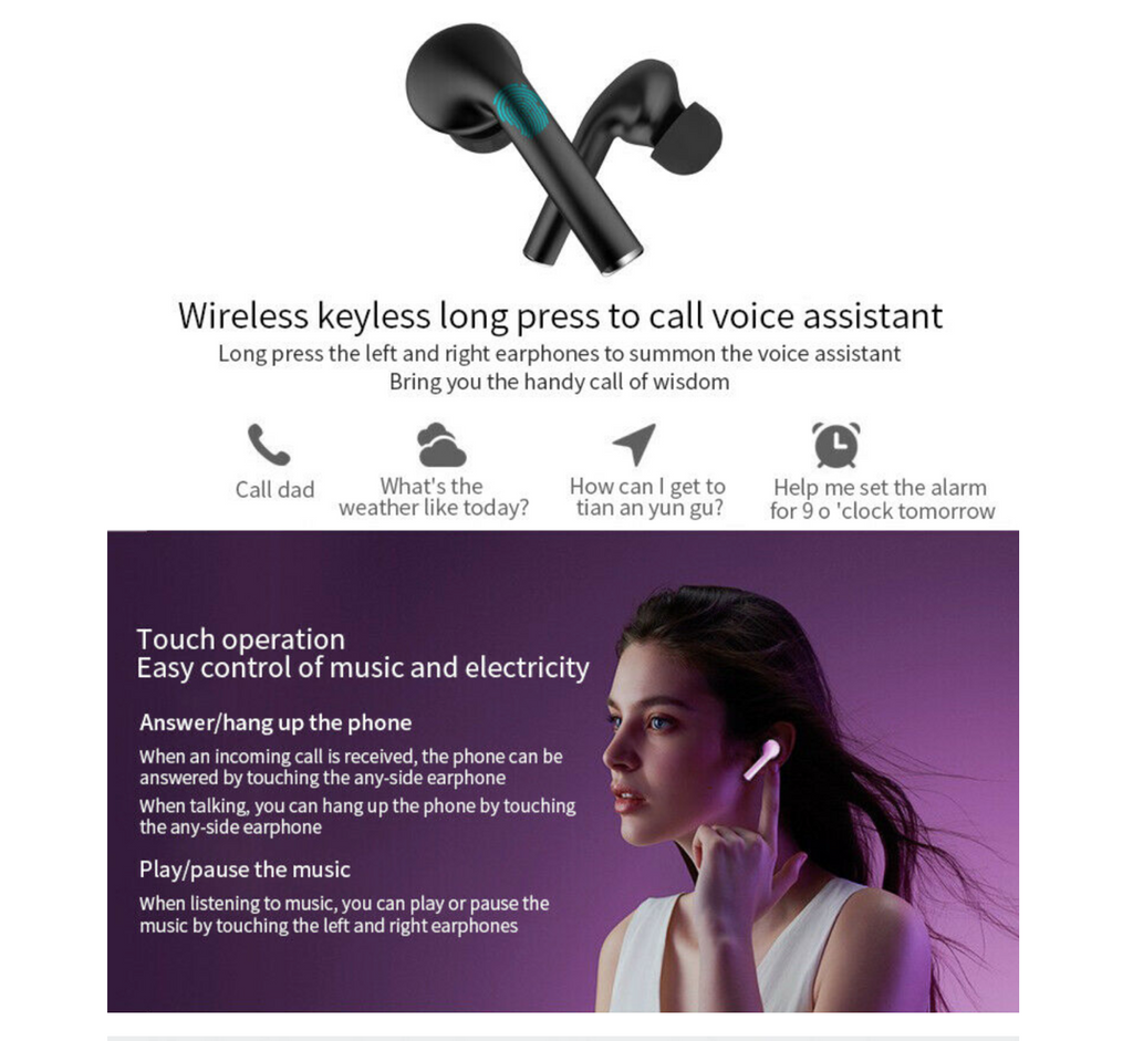 J3 Pro TWS Headphone LED Wireless Bluetooth 5.2 Earphones Mini Earbuds