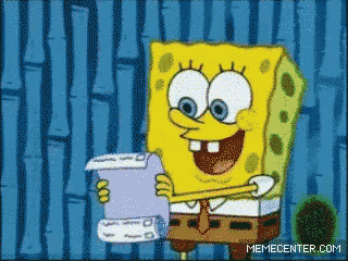 Spongebob reading out an extremely long to-do list