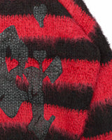 Red Mohair Stripe Sweater