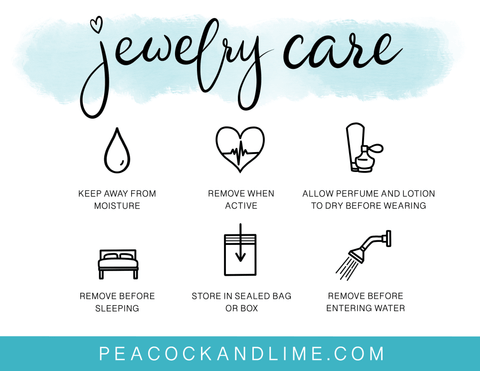 jewelry care infographic by Peacock and Lime