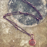 little lotus pendant necklace - copper