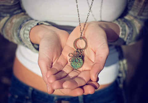 dragonfly garden czech glass pendant charm necklace