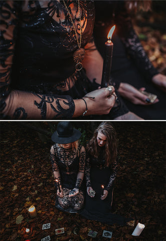 Something Wicked Witchy Halloween photoshoot for Peacock & Lime jewelry