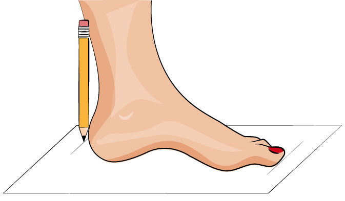 How to measure for your shoe size diagram