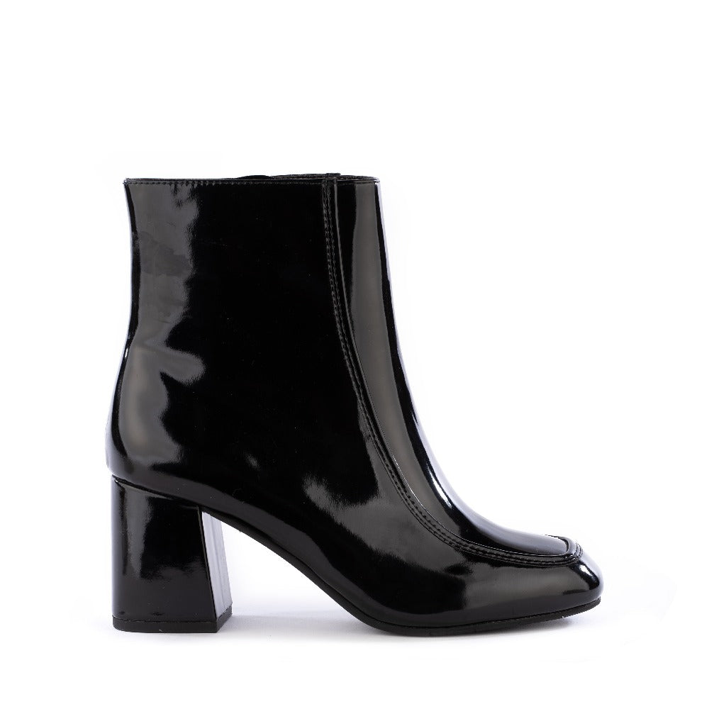 vegan patent leather boots